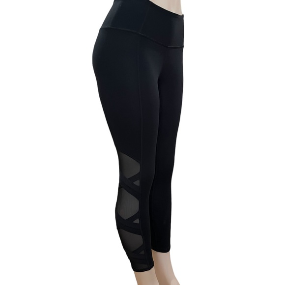 Athleta Pintuck Chaturanga Legging X-Small Black Mesh - Picture 5 of 5